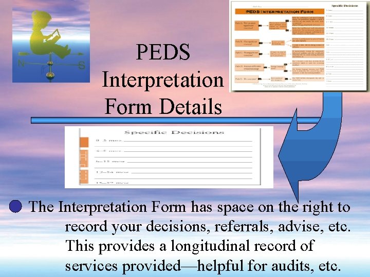 PEDS Interpretation Form Details The Interpretation Form has space on the right to record
