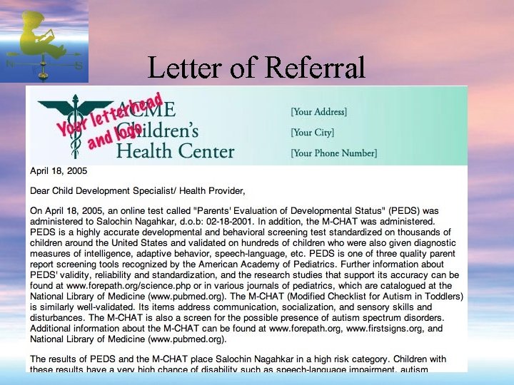Letter of Referral 