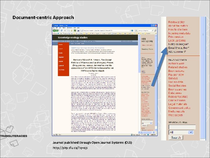 Document-centric Approach Journal published through Open Journal Systems (OJS) http: //pkp. sfu. ca/? q=ojs Document-centric Approach Journal published through Open Journal Systems (OJS) http: //pkp. sfu. ca/? q=ojs