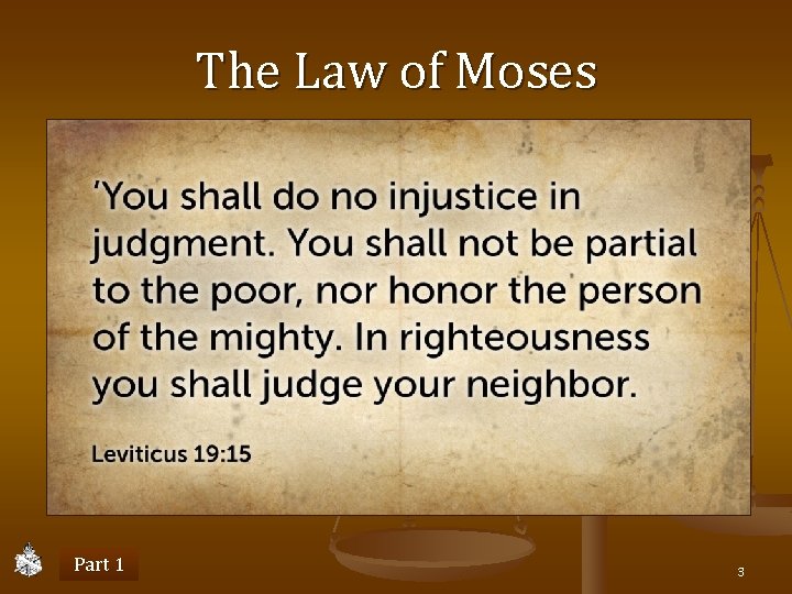 The Law of Moses Part 1 3 