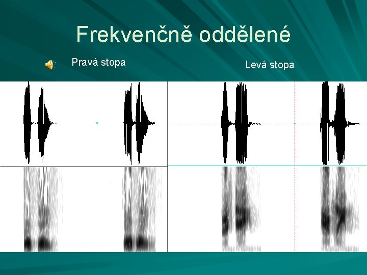 Frekvenčně oddělené Pravá stopa Levá stopa 