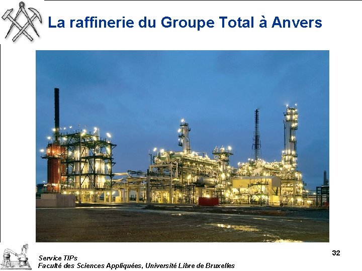 La raffinerie du Groupe Total à Anvers Service TIPs Faculté des Sciences Appliquées, Université