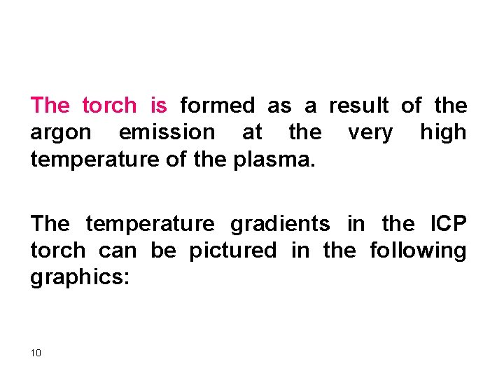 The torch is formed as a result of the argon emission at the very