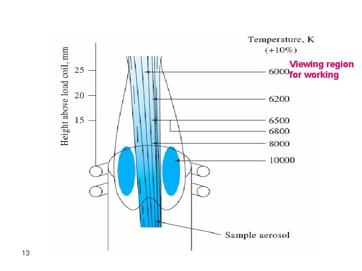 Viewing region for working 13 