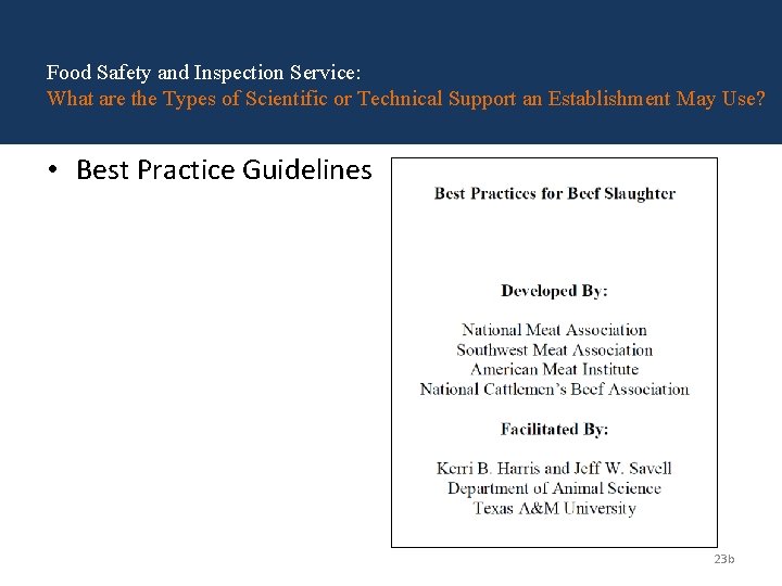 Food Safety and Inspection Service: What are the Types of Scientific or Technical Support Food Safety and Inspection Service: What are the Types of Scientific or Technical Support