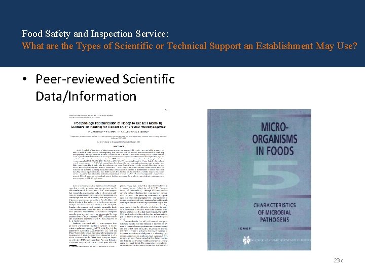 Food Safety and Inspection Service: What are the Types of Scientific or Technical Support Food Safety and Inspection Service: What are the Types of Scientific or Technical Support