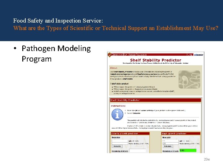 Food Safety and Inspection Service: What are the Types of Scientific or Technical Support Food Safety and Inspection Service: What are the Types of Scientific or Technical Support