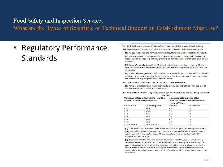 Food Safety and Inspection Service: What are the Types of Scientific or Technical Support Food Safety and Inspection Service: What are the Types of Scientific or Technical Support