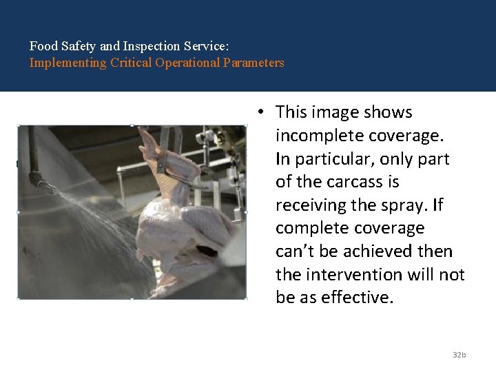 Food Safety and Inspection Service: Implementing Critical Operational Parameters • This image shows incomplete Food Safety and Inspection Service: Implementing Critical Operational Parameters • This image shows incomplete