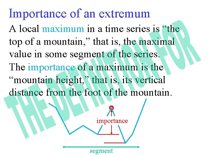 Importance of an extremum A local maximum in a time series is “the top