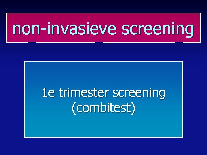 non-invasieve screening 1 e trimester screening (combitest) 