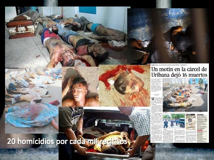 20 homicidios por cada mil reclusos 20 homicidios por cada mil reclusos
