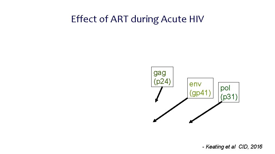 Effect of ART during Acute HIV gag (p 24) env (gp 41) pol (p