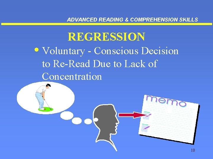 ADVANCED READING & COMPREHENSION SKILLS REGRESSION • Voluntary - Conscious Decision to Re-Read Due