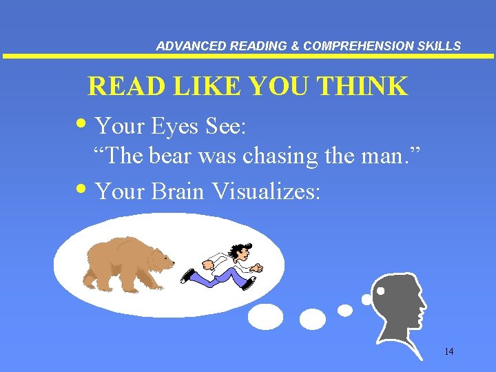 ADVANCED READING & COMPREHENSION SKILLS READ LIKE YOU THINK • Your Eyes See: “The