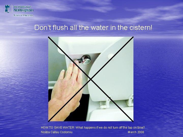 Don’t flush all the water in the cistern! HOW TO SAVE WATER: What happens