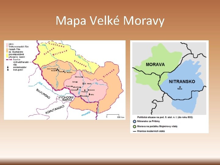 Mapa Velké Moravy 