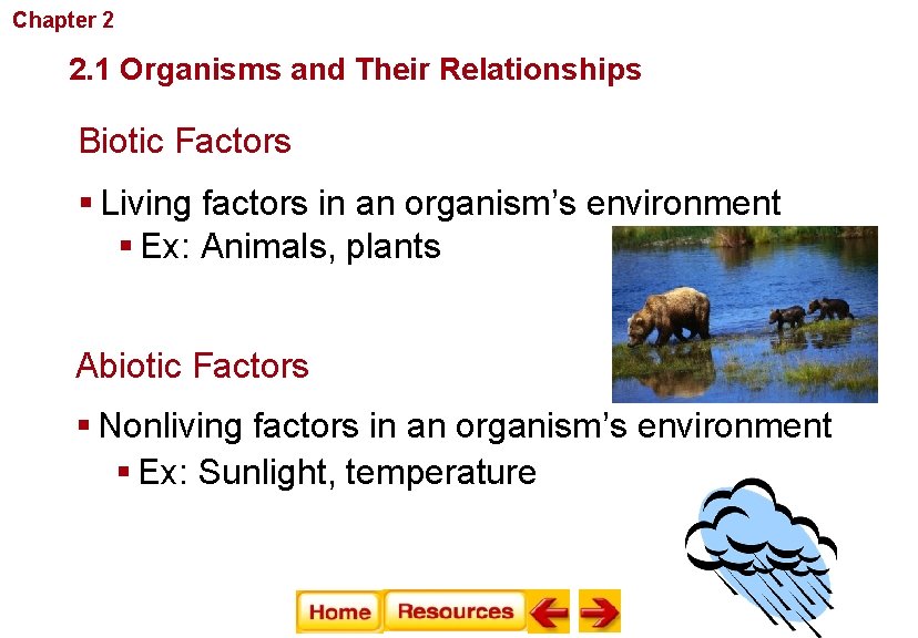 Chapter 2 Principles of Ecology 2. 1 Organisms and Their Relationships Biotic Factors §