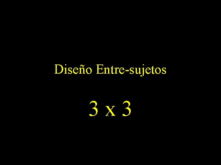 Diseño Entre-sujetos 3 x 3 