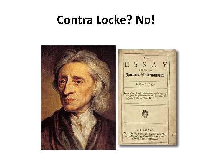 Contra Locke? No! 