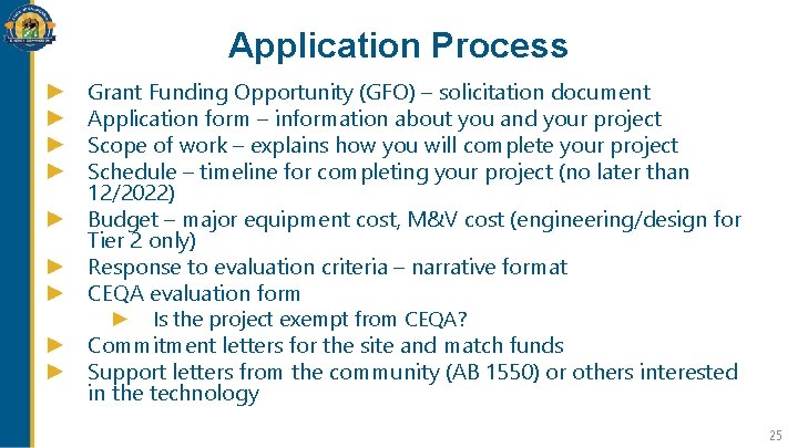 Application Process Grant Funding Opportunity (GFO) – solicitation document Application form – information about Application Process Grant Funding Opportunity (GFO) – solicitation document Application form – information about