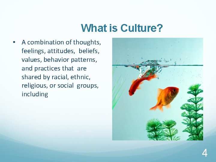 What is Culture? • A combination of thoughts, feelings, attitudes, beliefs, values, behavior patterns,