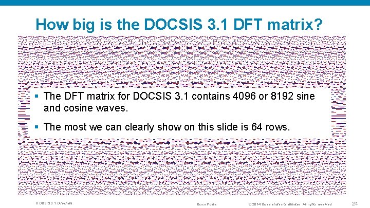 How big is the DOCSIS 3. 1 DFT matrix? § The DFT matrix for