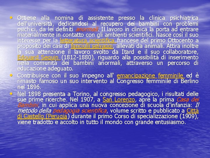  • Ottiene alla nomina di assistente presso la clinica psichiatrica • • dell'università,