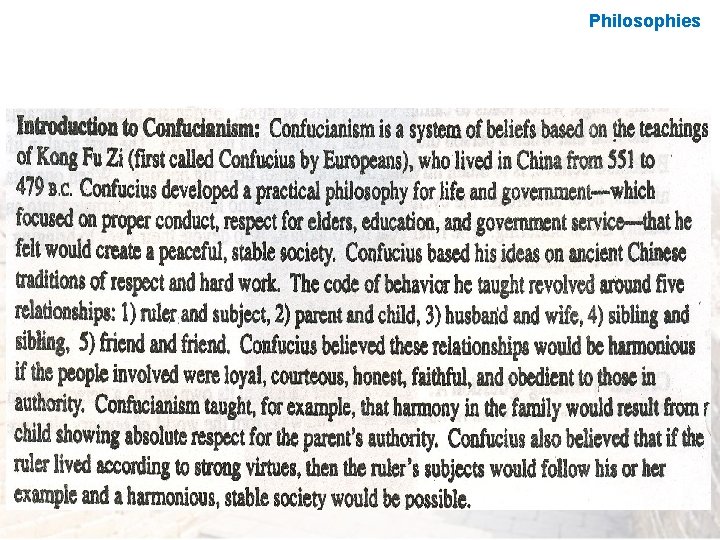 Philosophies Philosophies