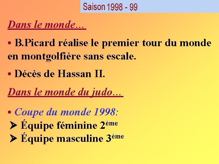 Dans le monde… • B. Picard réalise le premier tour du monde en montgolfière Dans le monde… • B. Picard réalise le premier tour du monde en montgolfière