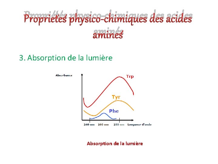 Propriétés physico-chimiques des acides aminés 3. Absorption de la lumière 