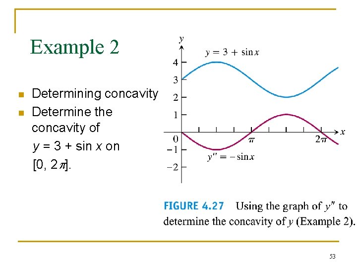 Example 2 n n Determining concavity Determine the concavity of y = 3 +