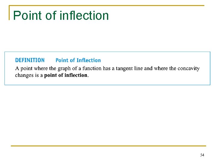 Point of inflection 54 
