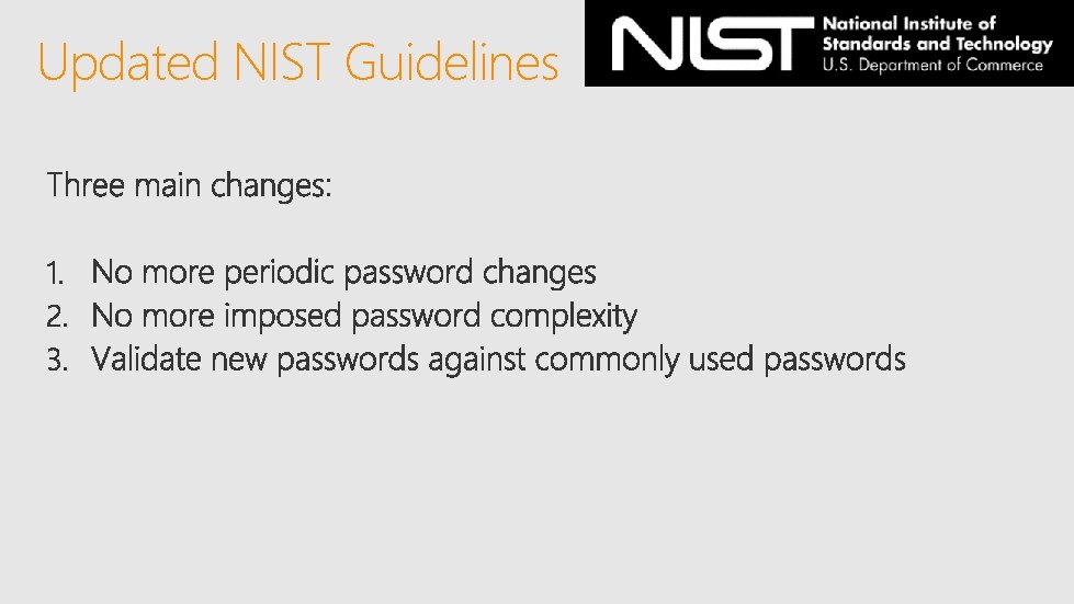 Updated NIST Guidelines 