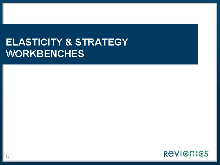 ELASTICITY & STRATEGY WORKBENCHES 30 