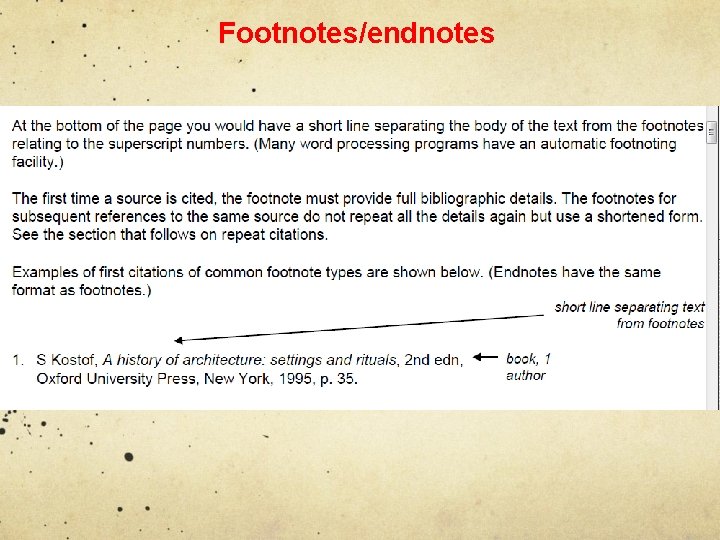 Footnotes/endnotes 