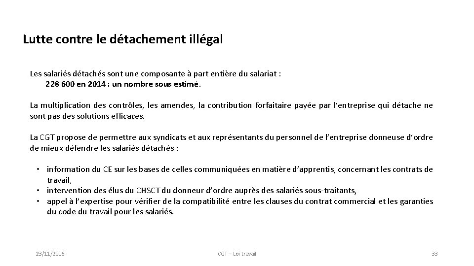 Lutte contre le détachement illégal Les salariés détachés sont une composante à part entière Lutte contre le détachement illégal Les salariés détachés sont une composante à part entière