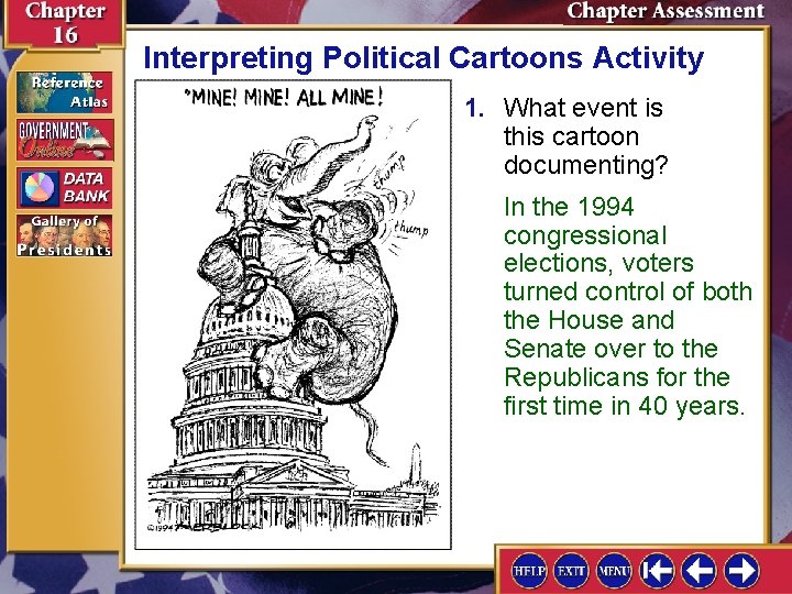 Interpreting Political Cartoons Activity 1. What event is this cartoon documenting? In the 1994