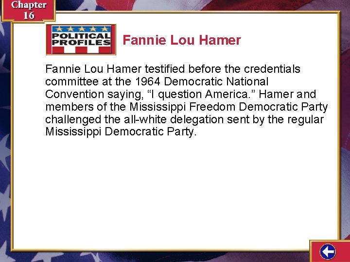 Fannie Lou Hamer testified before the credentials committee at the 1964 Democratic National Convention