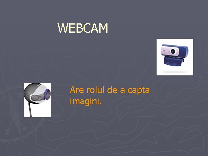 WEBCAM Are rolul de a capta imagini. 