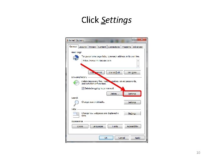 Click Settings 10 