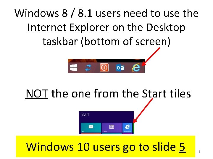 Windows 8 / 8. 1 users need to use the Internet Explorer on the
