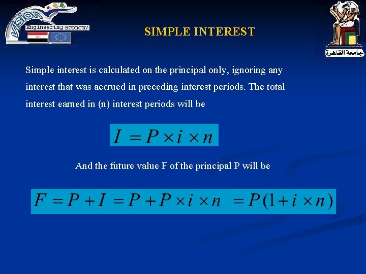 SIMPLE INTEREST Simple interest is calculated on the principal only, ignoring any interest that