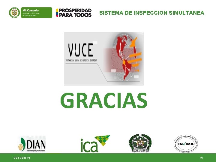 SISTEMA DE INSPECCION SIMULTANEA GRACIAS GD-FM-016 V 4 31 SISTEMA DE INSPECCION SIMULTANEA GRACIAS GD-FM-016 V 4 31