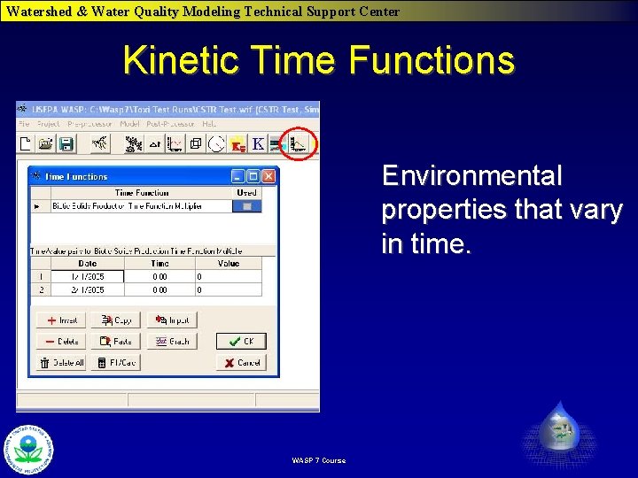 Watershed & Water Quality Modeling Technical Support Center Kinetic Time Functions Environmental properties that Watershed & Water Quality Modeling Technical Support Center Kinetic Time Functions Environmental properties that
