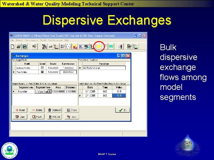 Watershed & Water Quality Modeling Technical Support Center Dispersive Exchanges Bulk dispersive exchange flows Watershed & Water Quality Modeling Technical Support Center Dispersive Exchanges Bulk dispersive exchange flows