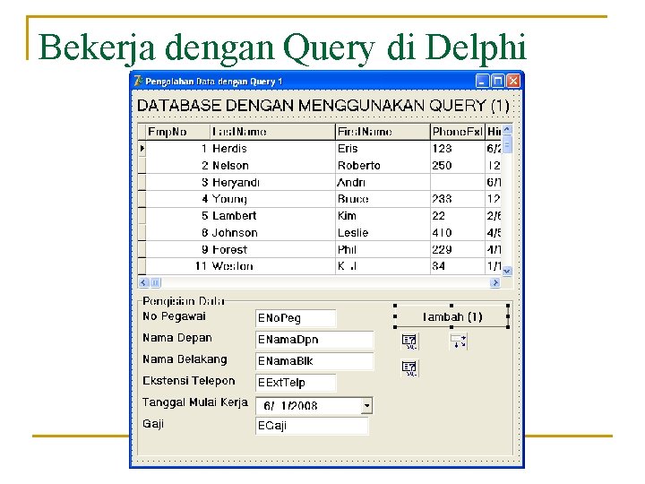 Bekerja dengan Query di Delphi 