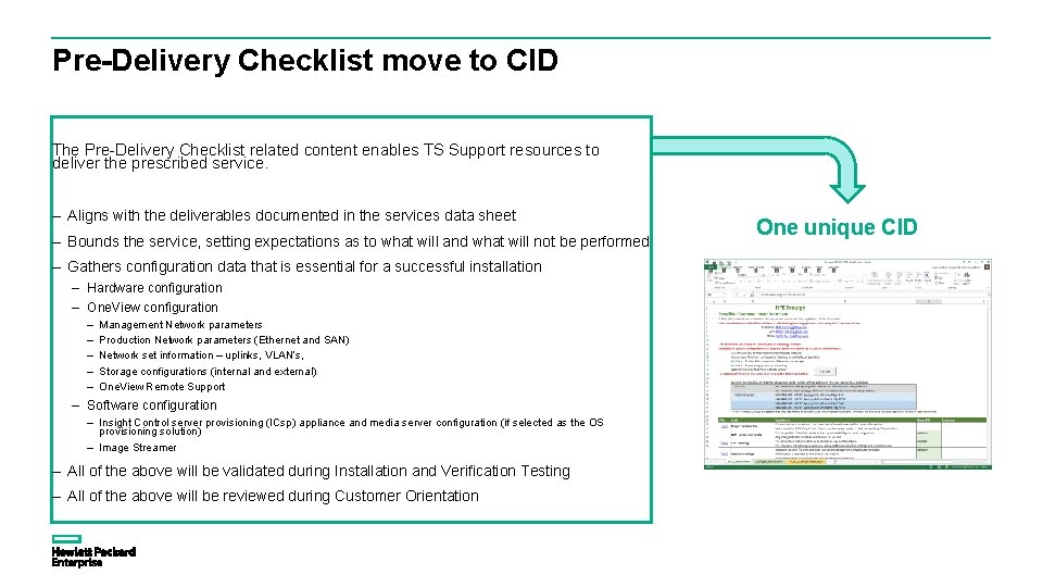 Pre-Delivery Checklist move to CID The Pre-Delivery Checklist related content enables TS Support resources Pre-Delivery Checklist move to CID The Pre-Delivery Checklist related content enables TS Support resources