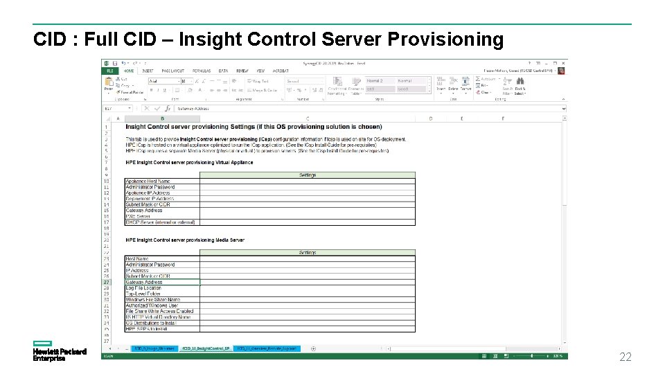 CID : Full CID – Insight Control Server Provisioning 22 CID : Full CID – Insight Control Server Provisioning 22