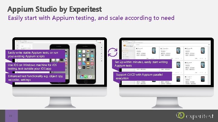 Appium Studio by Experitest Easily start with Appium testing, and scale according to need